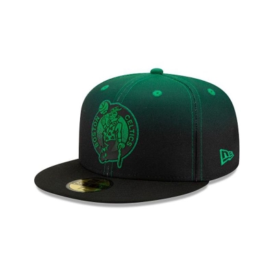 Boston Celtics Gorra | New Era NBA Back Half 59fifty Fitted Cap Mexico - Verdes